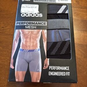 Adidas Performance Mesh Boxer Briefs - (3) Pack - Breathable - Size Small 28-30
